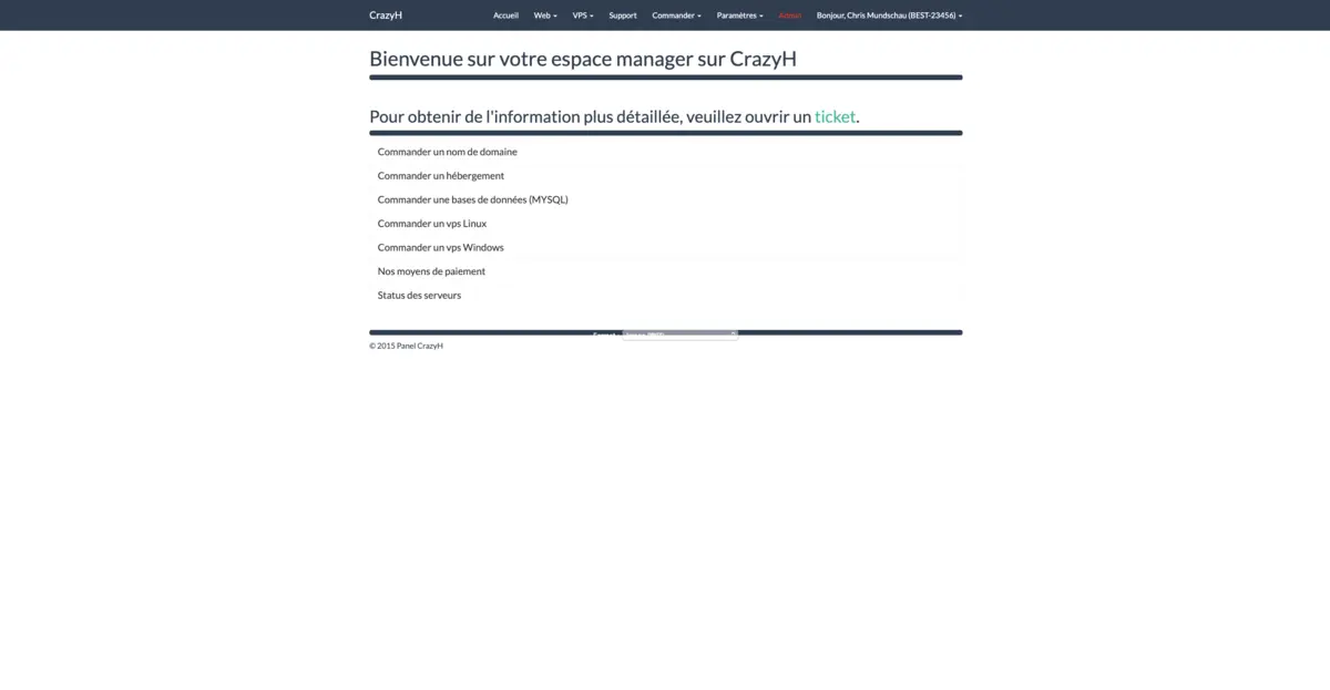 Espace client CrazyH